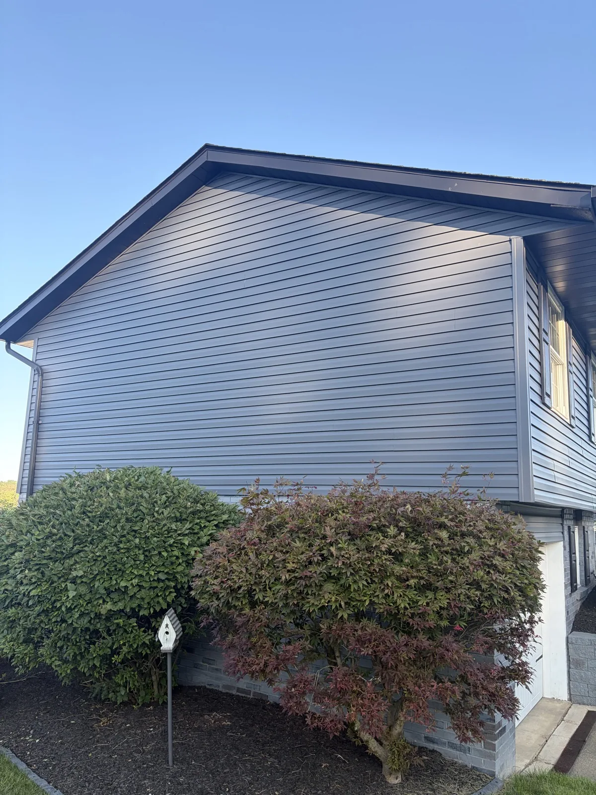 Gable Siding & Stone. Siding project by West Penn Exteriors.